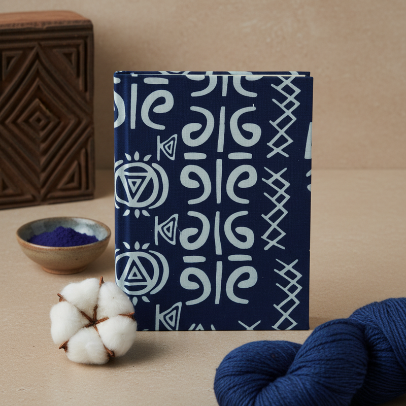Blue Bagru Floral Print Notebook