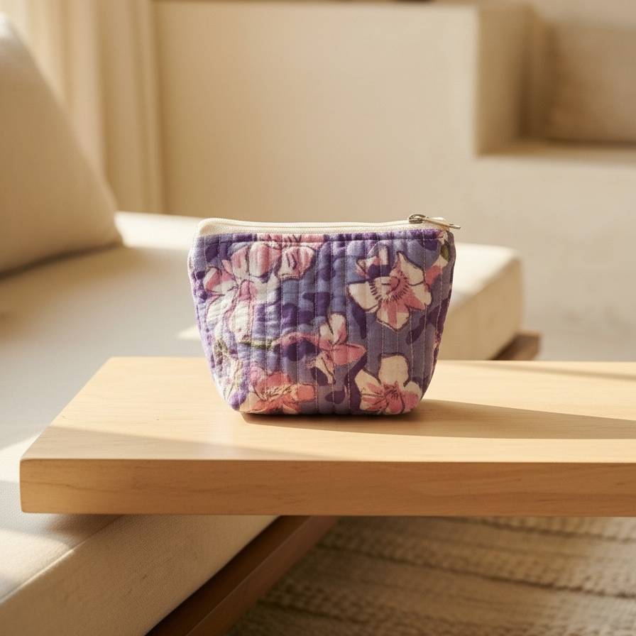 Lavender Abstract Print Mini Pouch