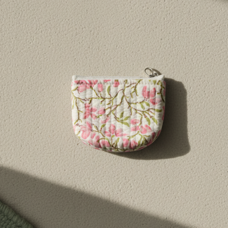 Pink Sanganeri Coin Pouch