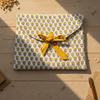 White Yellow Bagru Buti Print Pouch