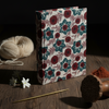 White Red Sanganeri Floral Print Fabric Notebook