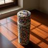 Off White Sanganeri Floral Print Bottle Cover