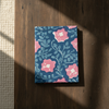Navy Blue Kalamkari Floral Print Fabric Notebook