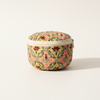 Beige Kalamkari Floral Print Round Jewelry Box