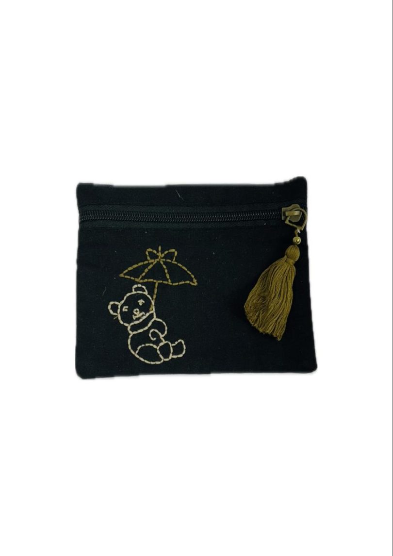 Handmade Square Coin Pouch with Embroidery